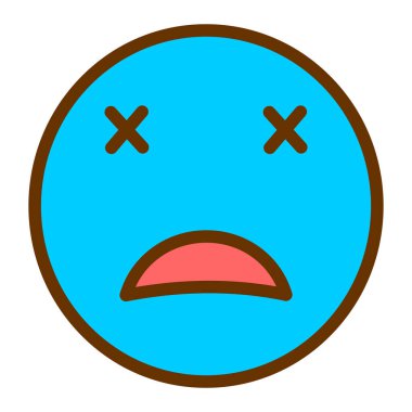 üzgün yüz simgesi, vektör illüstrasyonu