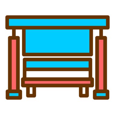 Yedek kulübesi Web simgesi basit illüstrasyon