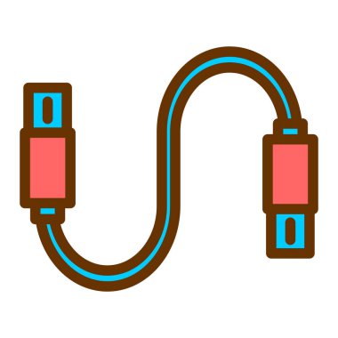 usb kablo simgesi vektör illüstrasyonu