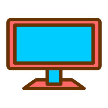 bilgisayar monitörü ikon vektör illüstrasyonu