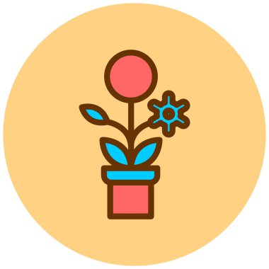 Çiçek. Web simgesi basit illüstrasyon