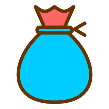 çanta simgesi, vektör çizim. Düz tasarım stili