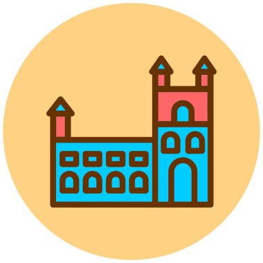 Şato. Web simgesi basit illüstrasyon