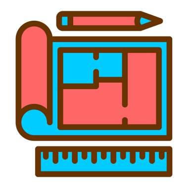 Bina planı. Web simgesi basit tasarım