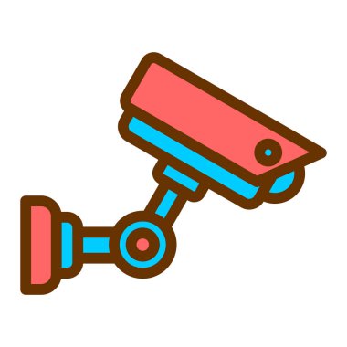 Güvenlik kamerası simgesi vektör illüstrasyonu