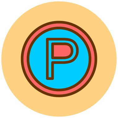 Park ediyor. Web simgesi basit illüstrasyon