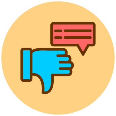 Hoşlanmıyorum. Web simgesi basit illüstrasyon