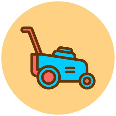 Çim biçme makinesi simge vektör çizim