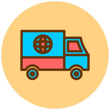 Teslimat. Web simgesi basit illüstrasyon