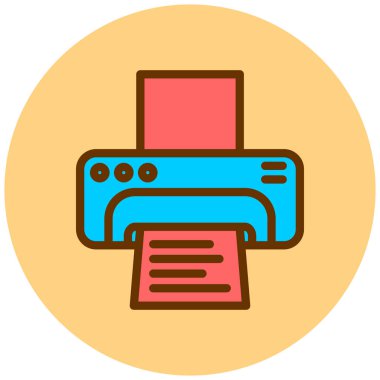 Yazıcı. Web simgesi basit illüstrasyon