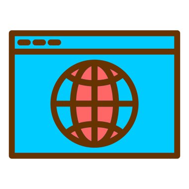 Tarayıcı. Web simgesi basit illüstrasyon