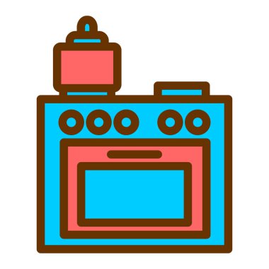 Fırın. Web simgesi basit illüstrasyon