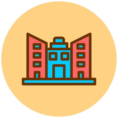 Bina. Web simgesi basit illüstrasyon