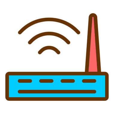 Kablosuz. Web simgesi basit illüstrasyon