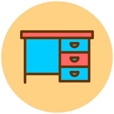 Mobilya. Web simgesi basit illüstrasyon