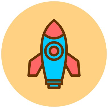 Roket. Web simgesi basit illüstrasyon