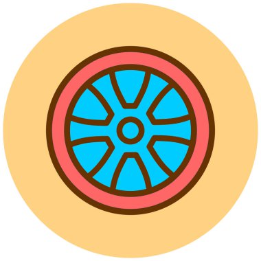 Tekerlek. Web simgesi basit illüstrasyon