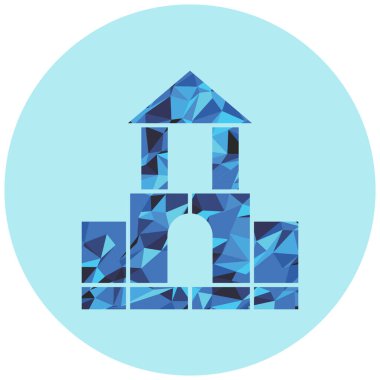 Ev binası ikonu. Web için t harfi vektör simgelerinin düz çizimi