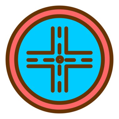 Yol işareti simgesinin vektör illüstrasyonu