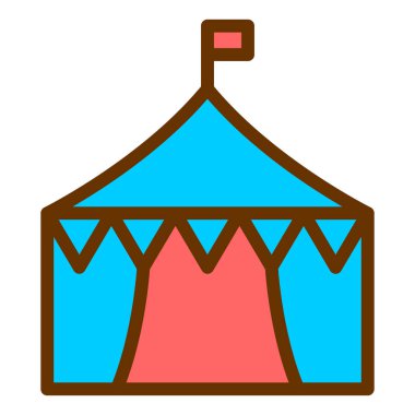 sirk çadırı simge vektör çizim