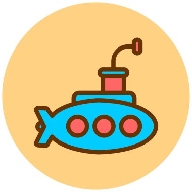 Denizaltı. Web simgesi basit illüstrasyon