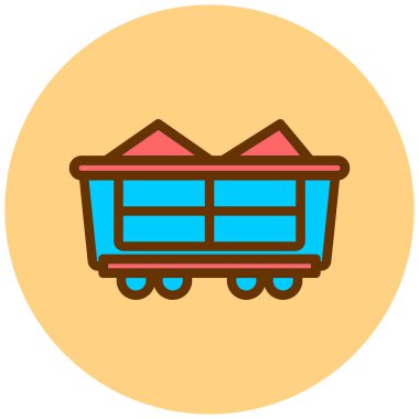 El arabası. Web simgesi basit illüstrasyon