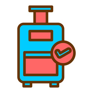 seyahat çantası ikon vektörü. Bagaj tabelası. izole edilmiş sınır sembolü çizimi