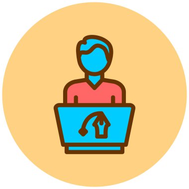 Çalışan. Web simgesi basit illüstrasyon