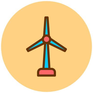 Rüzgar türbini simgesinin vektör çizimi