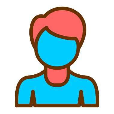 Kadın avatar ikonu. Web tasarımı için kadın vektör çizgisi simgelerinin basit çizimi