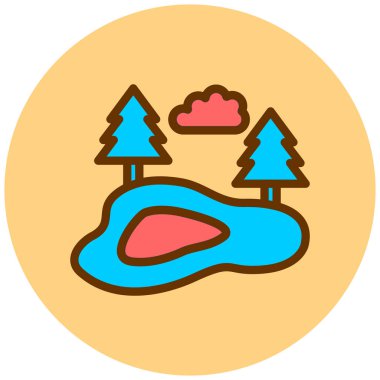 Yanardağ. Web simgesi basit illüstrasyon