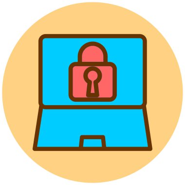 Güvenlik. Web simgesi basit illüstrasyon