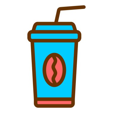 Kahve. Web simgesi basit illüstrasyon