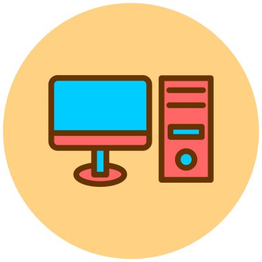 Bilgisayar. Web simgesi basit illüstrasyon