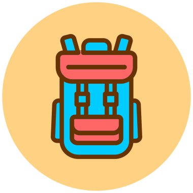 Sırt çantası. Web simgesi basit illüstrasyon