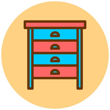 Çekmeceler. Web simgesi basit illüstrasyon