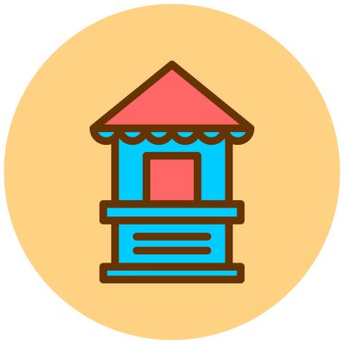 Bina. Web simgesi basit illüstrasyon