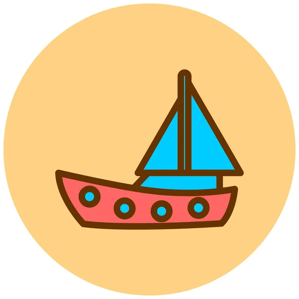 Sailboat Web Icon Simple Illustration — Stock Vector