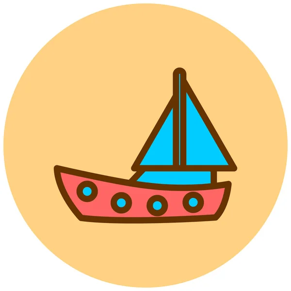 Velero Icono Web Ilustración Simple — Archivo Imágenes Vectoriales