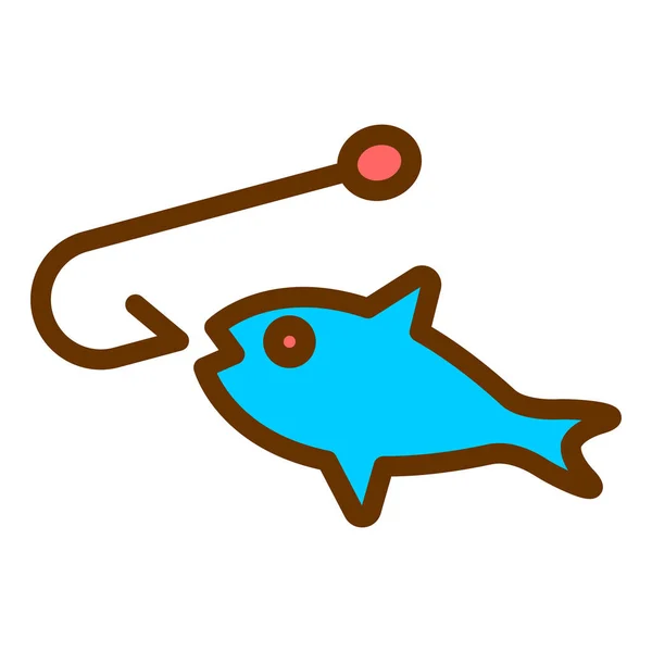 Pescado Icono Web Ilustración Simple — Vector de stock