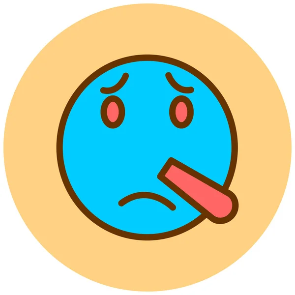 Cara Triste Emoticono Vector Ilustración — Vector de stock