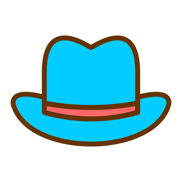 Icono Del Sombrero Ilustración Plana Cowboy Vector Iconos Para Web — Archivo Imágenes Vectoriales