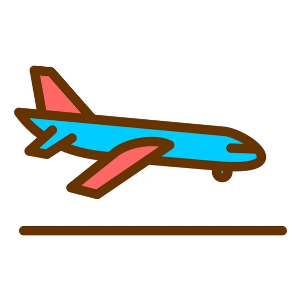 Avión Icono Web Ilustración Simple — Vector de stock