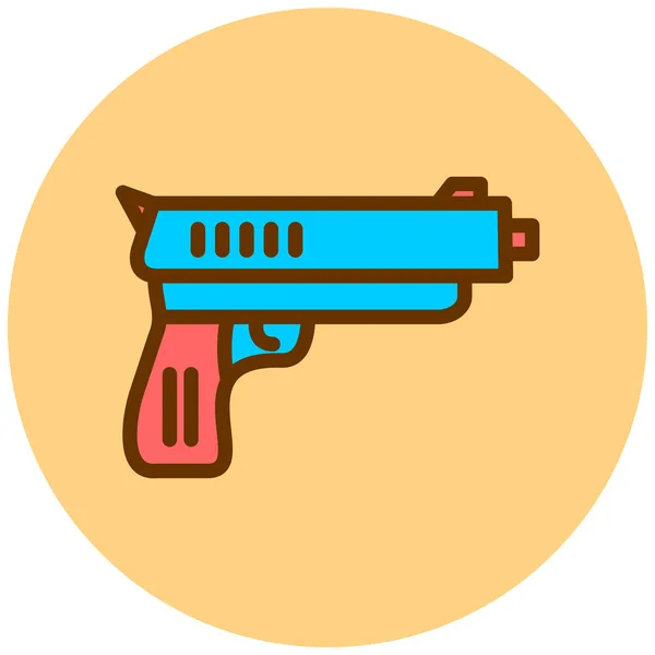 Pistola Icono Web Ilustración Simple — Vector de stock