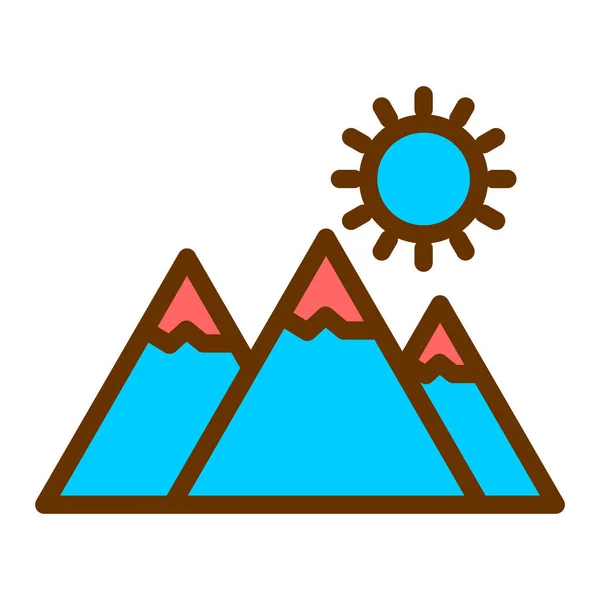 Montañas Icono Web Vector Ilustración — Vector de stock