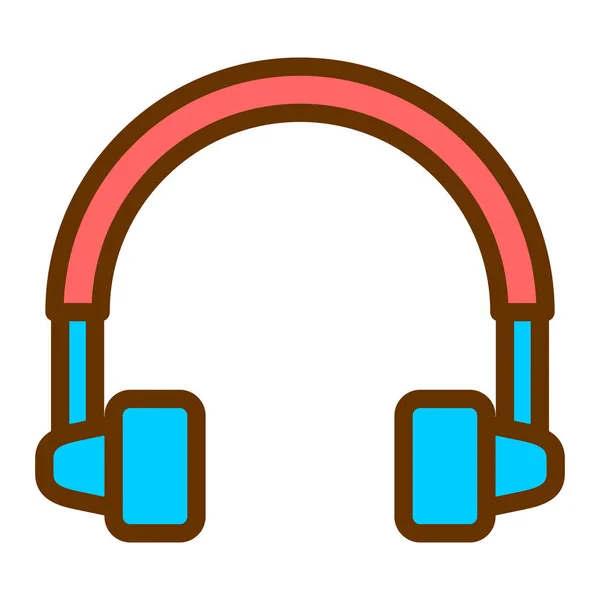 Headphone Flat Icon Design — Stock Vector