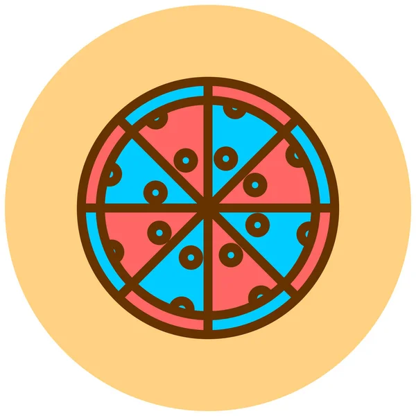 Πίτσα Web Εικονίδιο Απλή Απεικόνιση — Διανυσματικό Αρχείο