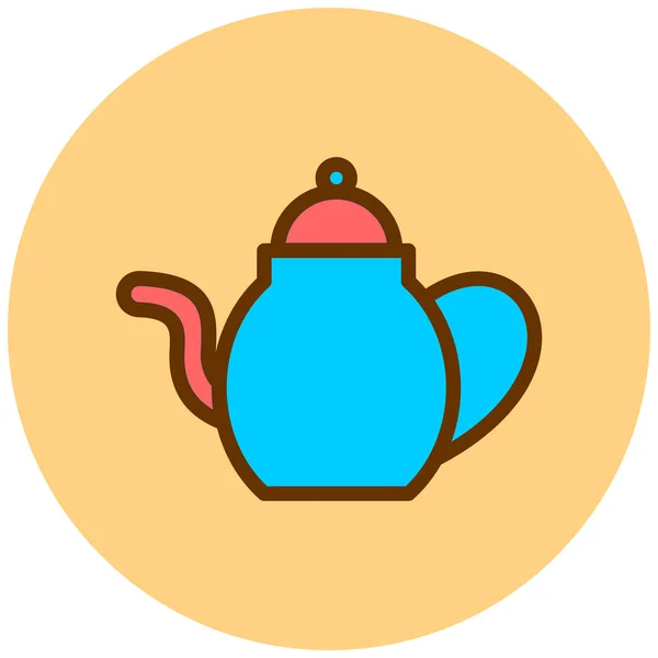 Tea Pot Web Icon Vector Illustration — Stok Vektör