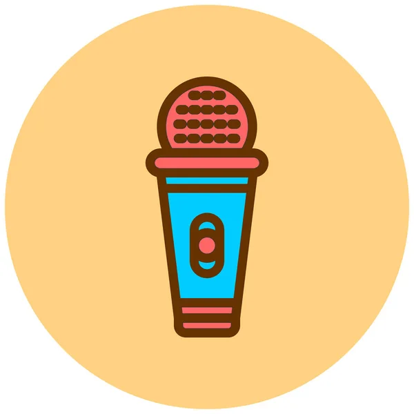 Vector Illustration Single Microphone Icon — Stock Vector