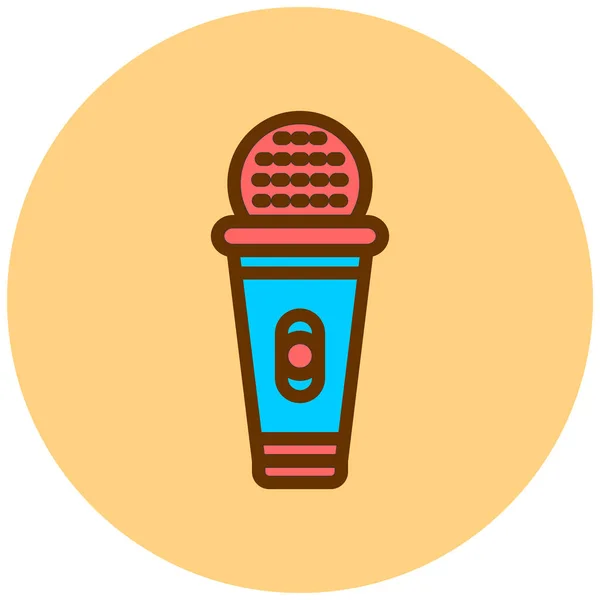 Vector Illustration Single Microphone Icon — Stockový vektor